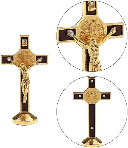 2 парчиња христијански украси распнат на Исус Христос Крст статуа Декорација на автомобили за декор за домашна капела