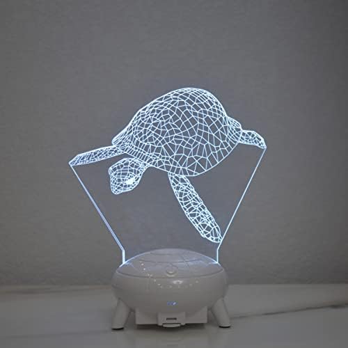 Морска желка 3Д ламба ноќ лесна желка 3Д илузија светилка за деца, 16 бои кои се менуваат со далечински, декор за деца во спална