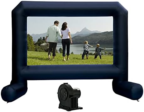 Wellfuntime 14ft на надувување на филмскиот проектор на екранот со вентилатор, поддржува предна проекција и задна игра надувување на