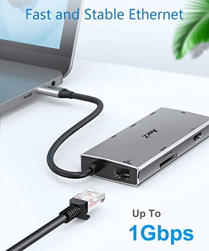 USB C Центар, USB C Докинг Станица-8 ВО 1 USB C Центар Мултипорт Адаптер MacBook Pro Air Додатоци СО 100w PD, 4K HDMI, 1gbps Ethernet,