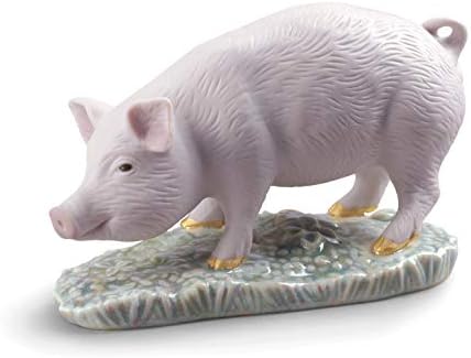 Lladró свињи мини фигура. Фигура на порцеланска свиња.