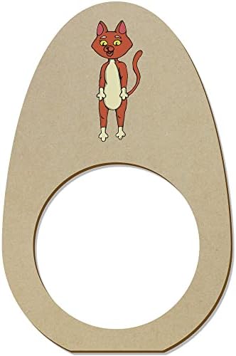 Азиеда 5 x 'ingerумбир мачка' дрвени прстени/држачи на салфета