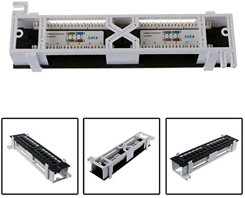 Комплет за мрежни алатки за мрежни мрежи 12 порта CAT6 PATCH PANEL RJ45 Мрежа за мрежни мрежи за монтирање wallид со монтажа на држачи