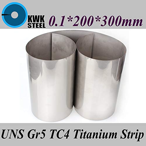 Anncus 0.1x200x300mm Titanium легура лента UNS GR5 TC4 BT6 TAP6400 Titanium Ti Foil тенок лист индустрија или DIY материјал