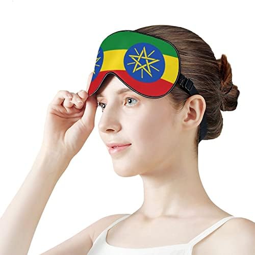 Знаме на Етиопија печатена маска за очи за очи меко слепило капаче со прилагодлива лента за ноќни очила за очила за мажи за мажи жени