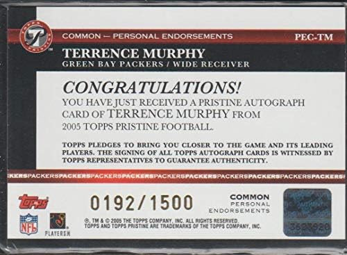 Теренс Марфи 1211/1, 500 2005 Блузи Беспрекорен - Aut Одобрувања Автограми PEC-TM