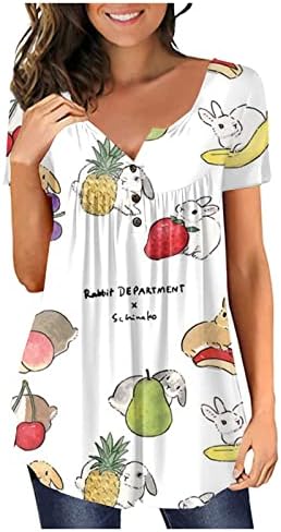 Женски блузи и врвови случајни летни летни кратки ракави јака атлетски маички кошули за жени
