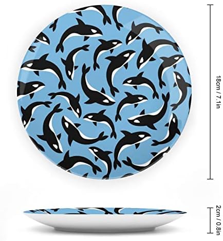 Убиец китови орка коска Кина Декоративна плоча со стојат домашни плочи за десертни плочи за домаќинство Подарок 7инч