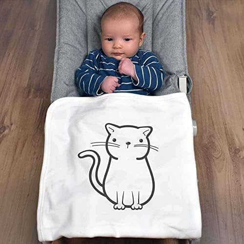 Azeeda 'Симпатична мачка' памучно бебе ќебе / шал