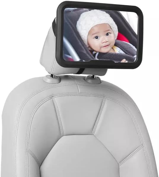 Огледало на задниот поглед на бебето - 360 ° Дополнително широко кристално чиста и огледало на седиштето на автомобилот | Задното седиште за