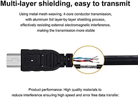 Adhiper UC-E6 USB Кабел за замена на кабел за податоци UC-E16 UC-E17 Трансфер на кабел Компатибилен со Nikon Digital Camera DSLR D750