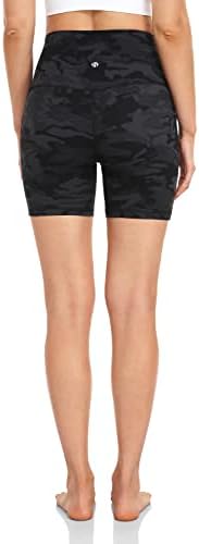 Есенцијални шорцеви за велосипедисти со странични џебови за жени, компресија со висока половината за компресија Јога шорцеви 4 ''/ 6 ''/ 8 ''