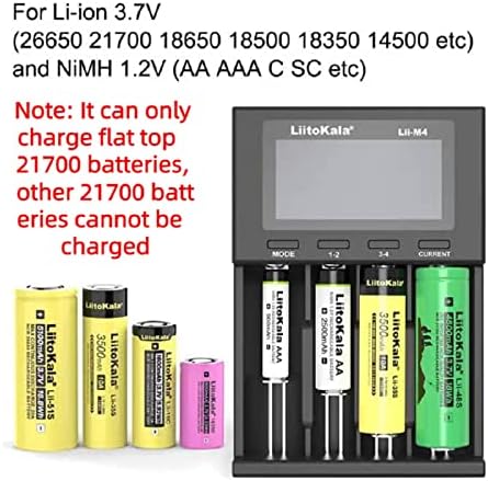 4-Залив 18650 Полнач За Батерии, Капацитет На Тест Батерија, Лцд Дисплеј, Брзо Полнење, Универзален Полнач за Батерии за 3,7 V 26650