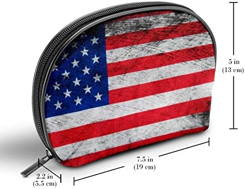 Тбуобт Торба За Шминка Патување Козметичка Торба Торбичка Чанта Чанта Со Патент, Американско Знаме Ретро