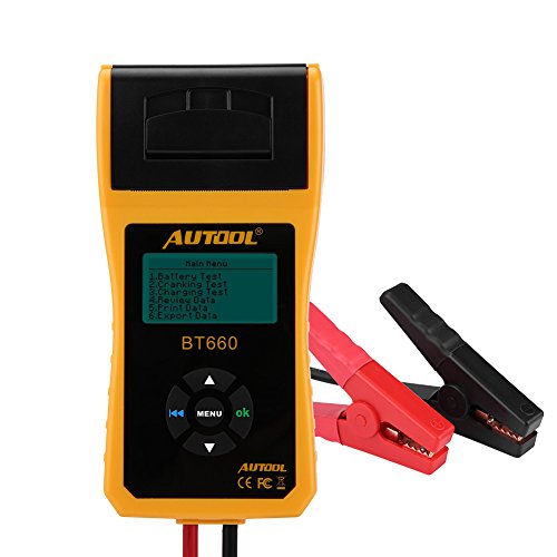 Тестер за батерии за автомобили, 12V/24V 100-3000 CCA Automotive Load Tester Tester Tester Digital Analyzer Scan Tool со печатач
