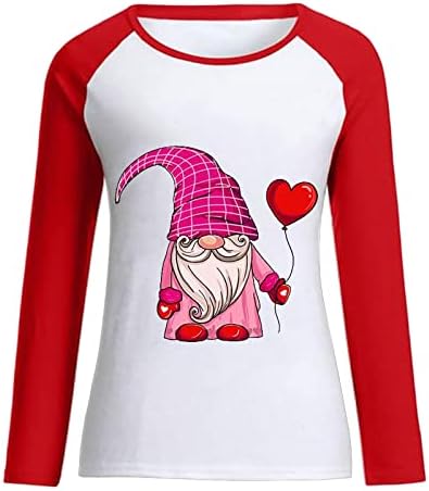 Розово грда џемпери за џемпери за жени, блузи за блузи на жените на в Valentубените, обичен лабав џемпер за пулвер