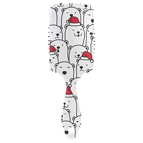 Четка за коса со перница од Vipk, пластична шарена поларна мечка Божиќ Дедо Мраз, Божиќ, соодветна добра масажа и антитатична четка за