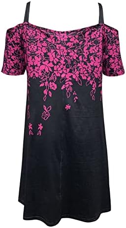 Фрагарни фустани за жени плус големина, женски летен моден без ремен безжичен фустан со цветни печатени фустани со чипка со чипка