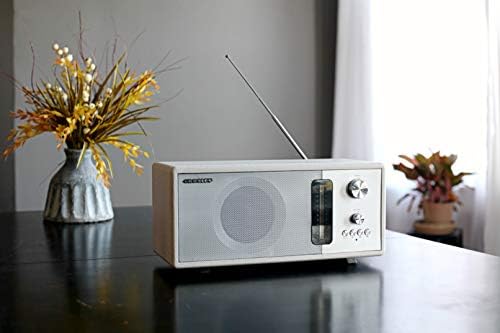 Crosley CR3037A-WS хармонија модерна Bluetooth FM Tabletop радио, бел песок