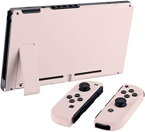 Extremerate Soft Touch Grip Задна плоча за конзола за прекинувач Nintendo, NS JOYCON Handheld Controller куќиште со целосни копчиња за сет, обвивка за замена на DIY за Nintendo Switch - цреша цвеќиња розов