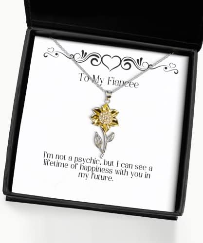 Game On Novelties Useful Fiancee Sunflower Pendant Necklace, I'm not a Psychic, but I can See a Lifetime of, Present from,