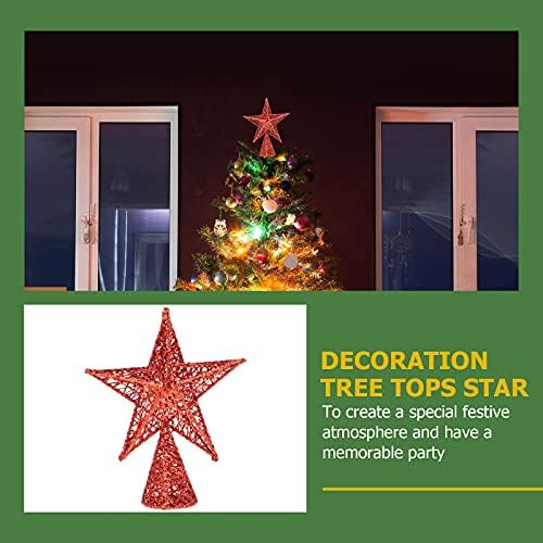 Aboofan 1PC Ironелезна уметност Starвезда украс Божиќно дрво Орнамент Божиќ Декоративна starвезда за Божиќ