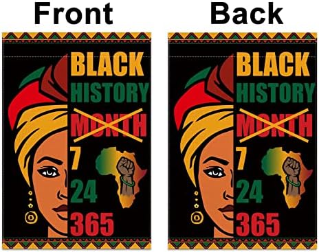 Месец на црна историја, градинарско знаме 12.5x18 '' Месец на црна историја Декорација на декорација и материјали за славење на афроамериканци