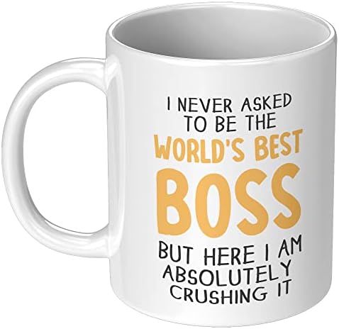Никогаш Не Побарав Да Бидам Најдобриот Шеф На Светот Кафе Кригла 11оз Соработник Подарок На Менаџер Работодавач Од Вработен Вајт