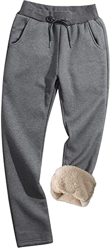 Панталони за машка руно од Gxamoy Шерпа, наредени џемпери зимски задебели топло салон атлетски спортови панталони со џебови