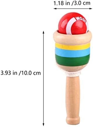 Toyvian Wooden Catch Ball Game Mini Cup and Ball Game Catching Ball in Cup Game Hand Eye Coordination Балансирање на играчка