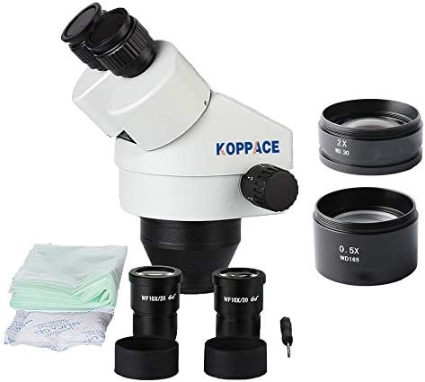 Koppace 3,5x-90x двогледи стерео микроскоп WF10X/20 Eyepiece Mobile Phone Microspe Thrope Горен и долен LED извор на светлина