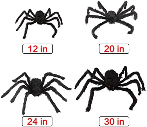 Аити Ноќта на вештерките Декорации, Ноќта на вештерките Страшен гигант пајак сет со 4 големи лажни пајаци, пајак веб, 20 мали пластични