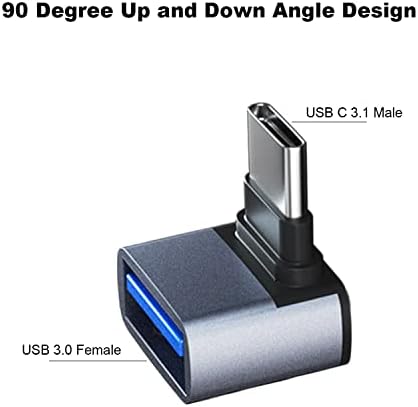 AreMe 4 ПАКЕТ USB C ДО USB 3.1 Адаптер, 90 Степен Нагоре И Надолу ПРАВ Агол USB Тип Ц Машки ДО USB Женски Конвертор Конектор За Macbook