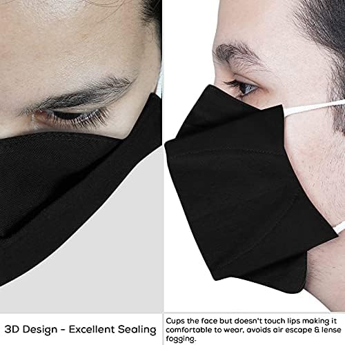 Анти маски за маски за носители на очила 3Д маска за лице со свиткана нос жица и прилагодливи улоги