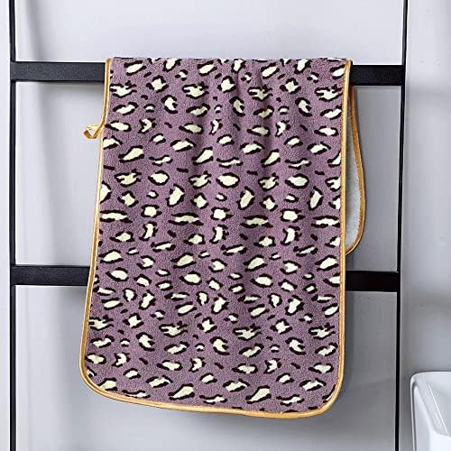 Ytyzc леопард печати преклопна пешкир за бања за возрасни кујнски сад за миење садови Абсорбента за брзо сушење на косата за коса
