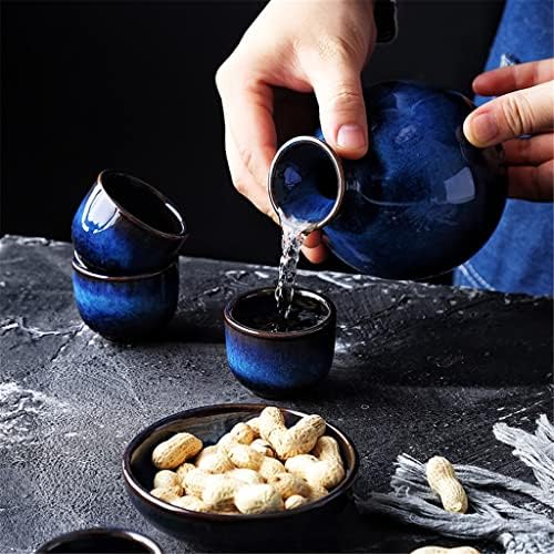 Hggdkdg јапонски раб постави сина мини керамичка колба за декорација на мебел додатоци хип колба домаќинство 1 тенџере 4 чаши сет