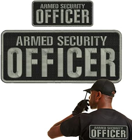 Алатки за 2 парчиња за вооружен службеник за безбедност, лепенка 4x10 & 2x5 кука на грб - безбедносни закрпи за униформи со