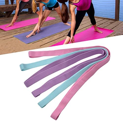 BuyWeek Yoga Shart Belt, 3 бои Еластична јога лента Повлечете ја лентата за отпорност, флексибилноста на телото, истегнете ја лентата 6,5ft