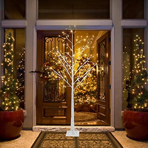 Вантилтит 6ft 288lt бело бреза дрво со самовила светла топло бело LED дрво за затворено и на отворено