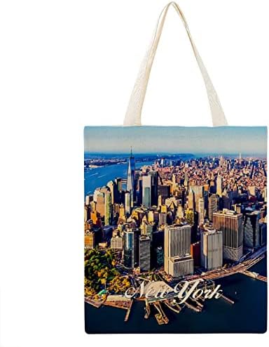 Њујоршка Торба За Намирници За Повеќекратна Употреба Торба За Градски Пејзаж Патна Торба За Купување Еколошка Торба За Повеќекратна Употреба