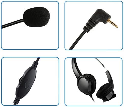 Телефонски слушалки за повици со двојни уши од 2,5 мм, 6-тина бучава кои ја откажуваат бинауралната слушалка, со микрофон во