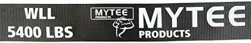 Mytee Products Winch Straps 4 x 30 'црна тешка врата се врзува w/ рамна кука WLL 5400 lbs | 4 инчи контрола на товар за приколка