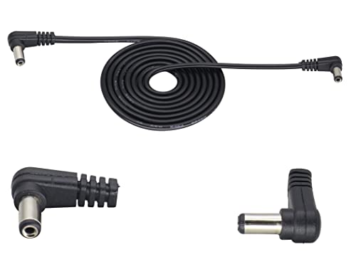 HCFENG Double Elbow DC 5,5mm x 2,1 mm кабел DC 5,5 mm x 2,1 mm 90 степени десен агол Машки до машки кабел за адаптер за напојување за