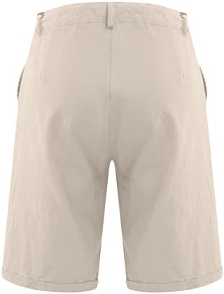 Машки карго -шорцеви од YmoSRH памучни постелнина случајни лабави шорцеви пижами џебни џогирање шорцеви панталони големи и високи