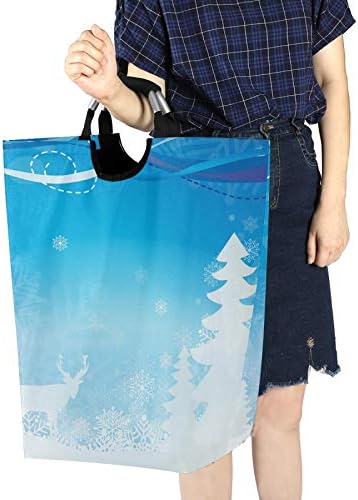 Перење Ја Попречува Божиќната Елка Снег Голема Торба За Купување Корпи За Перење, Склопувачка Ткаенина За Перење, Торба За Облека