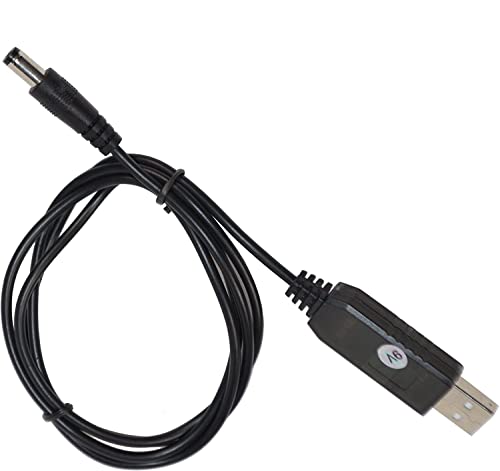HQRP 5V USB до DC 9V засилен модул Кабел за конвертор Компатибилен со преносен DVD плеер, преносен безжичен Bluetooth звучник, електроника