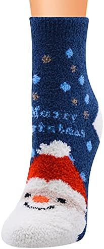 Божиќни женски топли чорапи корални руно шема жени бутот високи чорапи што дишат удобни чорапи чорапи активни жени