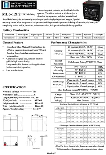 12в 5ах Ф2 SLA Замена На Батеријата За Дигитална Безбедност Power832 - 3 Пакет