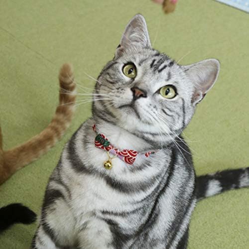 Јака За Мачки петсоку Со Отцепено Ѕвоно, Јапонија Киримен Ткаенина Златно Ѕвоно