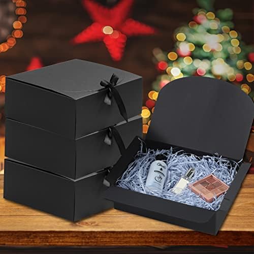 Кутии за подароци Wantgor со капаци, 10 пакувања 10.6x7.8x3.1inch кутии за обвивки за подароци за хартија за подароци, деверуши, чоколадо, кекс,